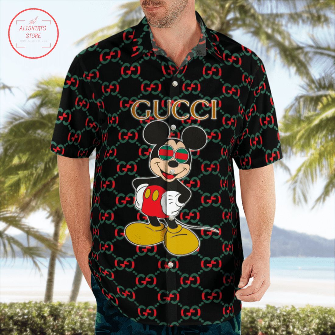 Gucci Mickey Hawaiian Shirt and Shorts