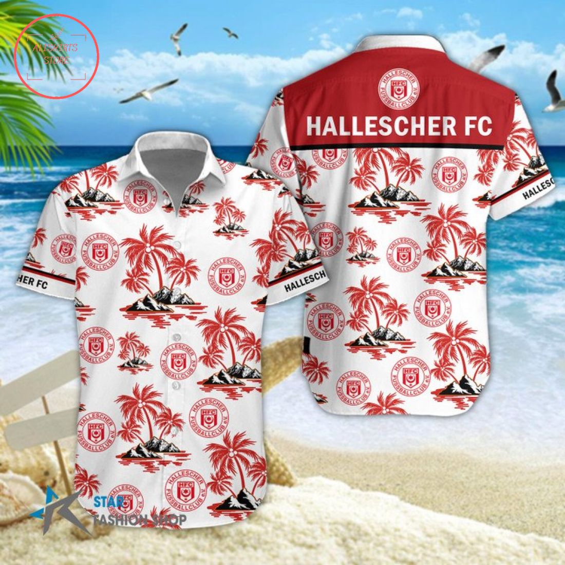 Hallescher FC Hawaiian Shirt and Beach Shorts