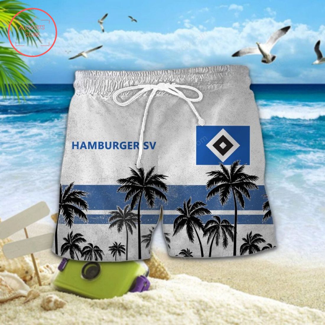 Hamburger SV Hawaiian Shirt and Shorts