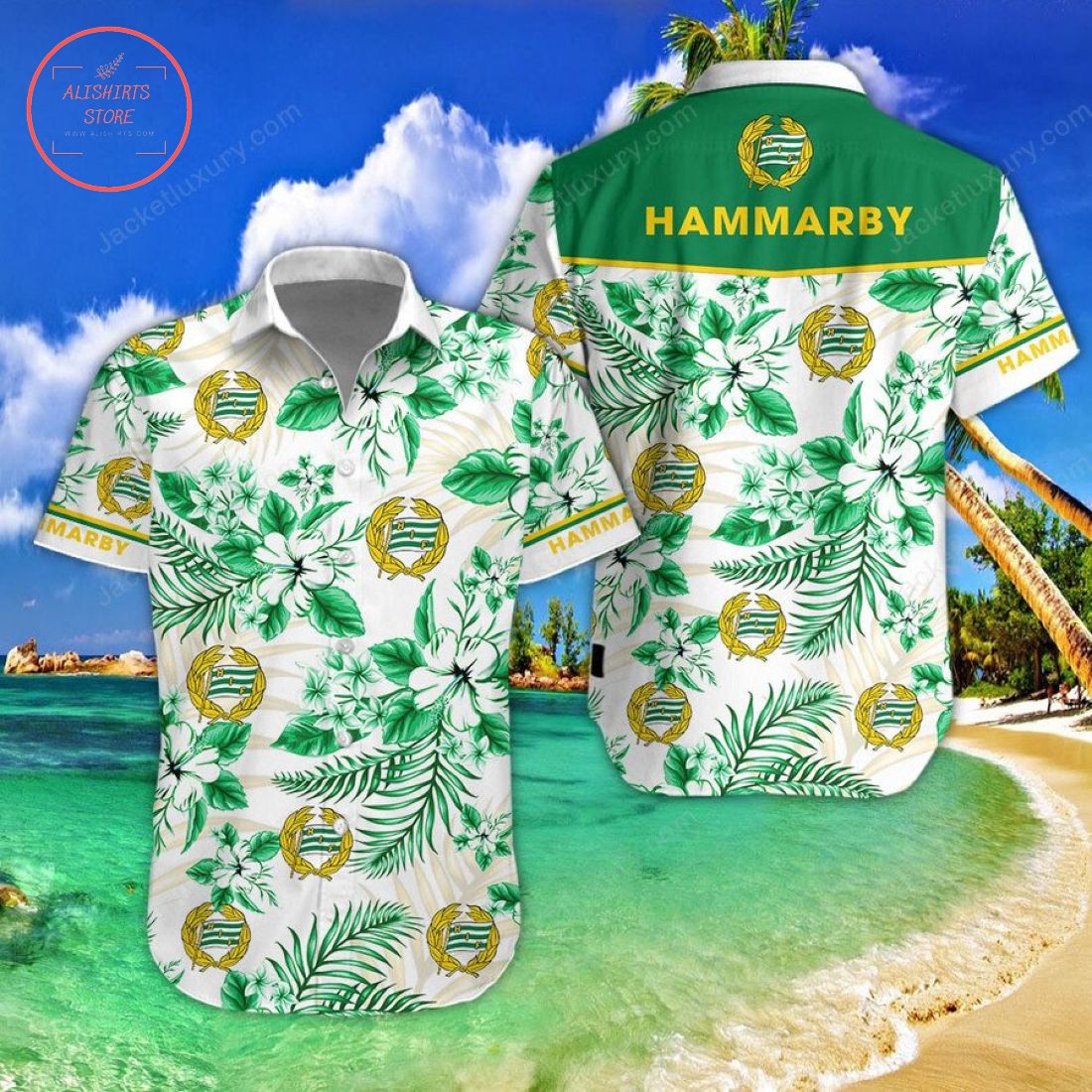 Hammarby Fotboll Hawaiian Shirt and Shorts