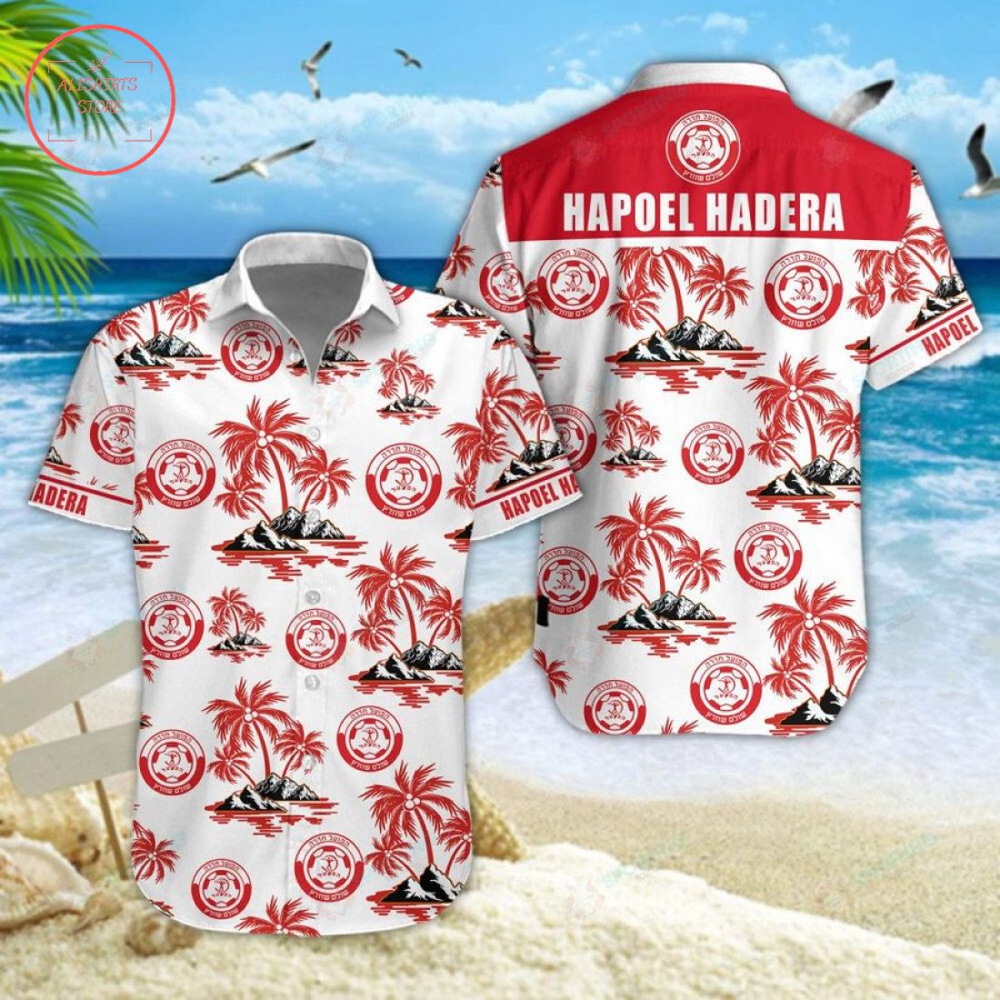 Hapoel Hadera FC Hawaiian Shirt and Shorts