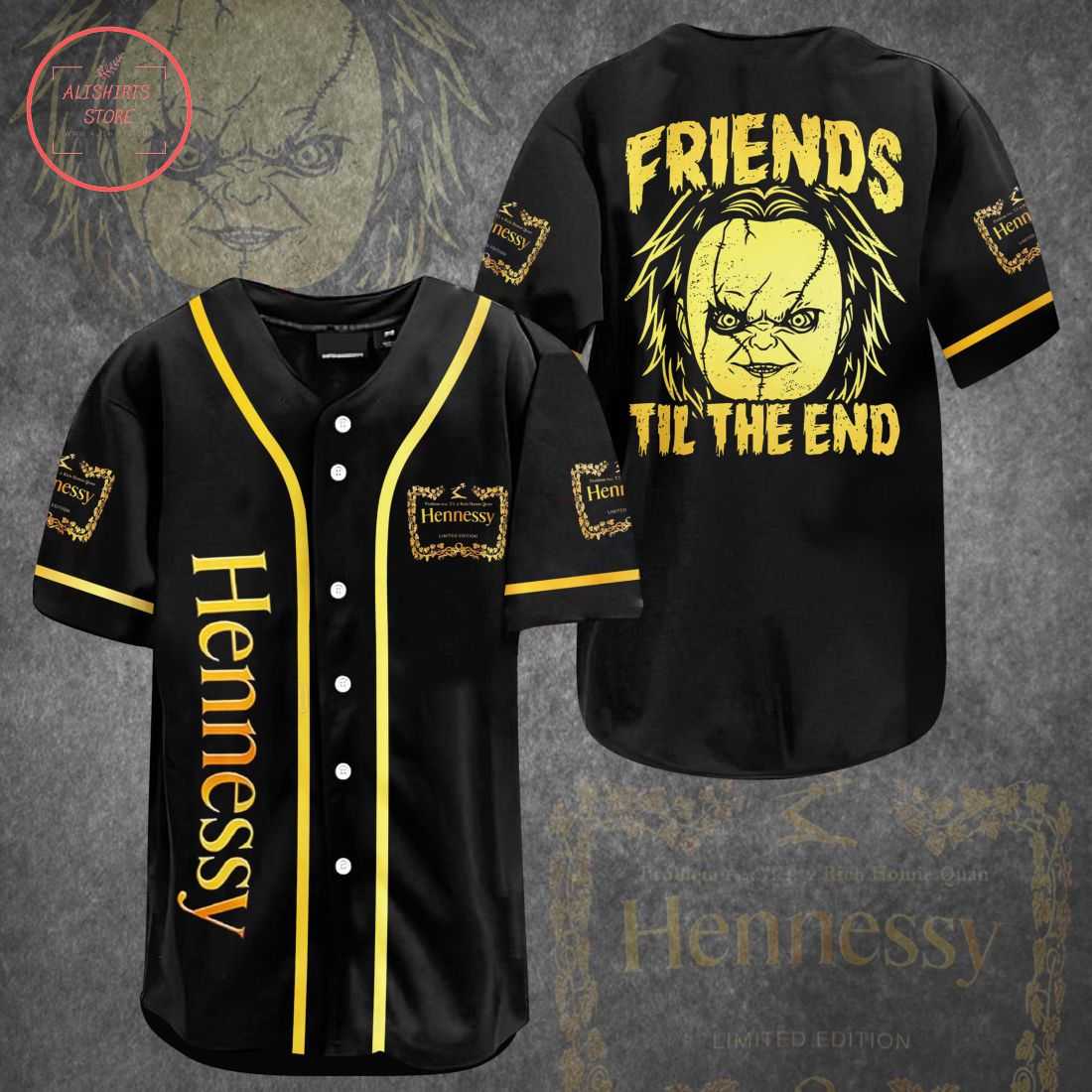 Hennessy Chucky Friends Till The End Baseball Jersey