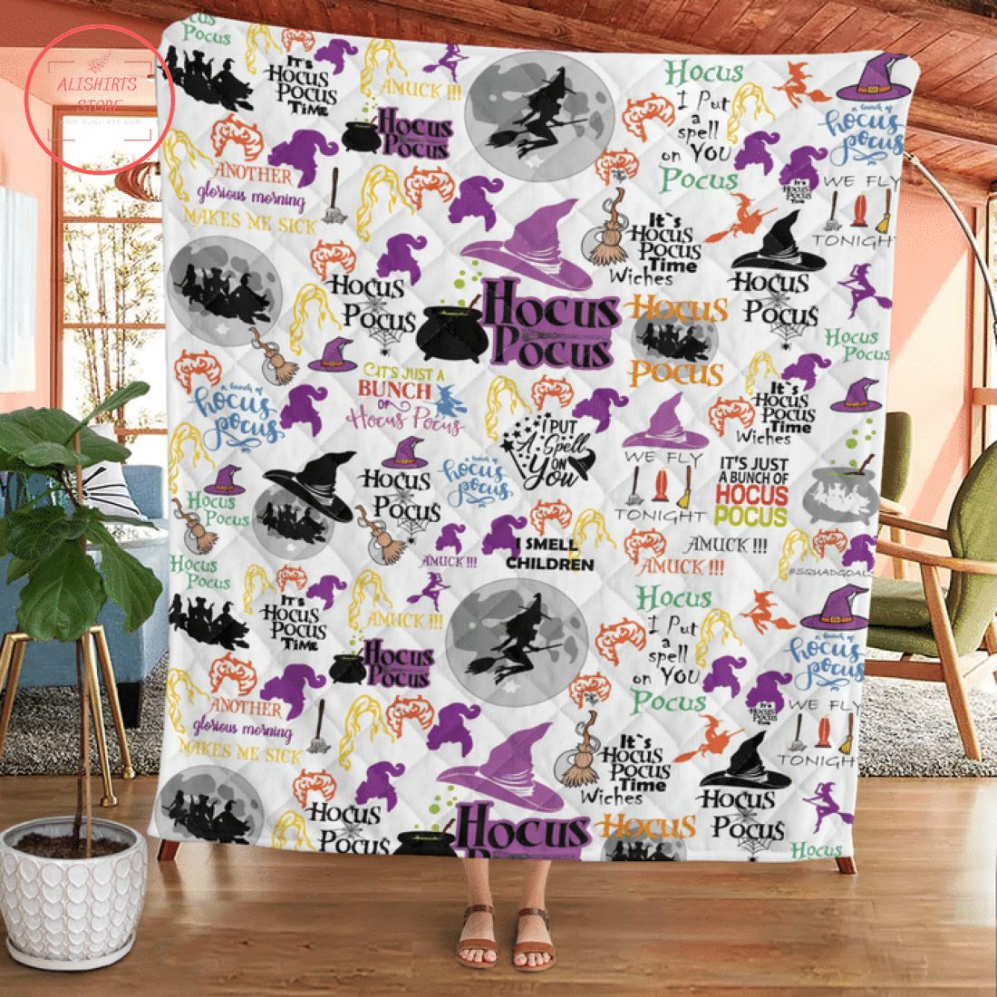 Hocus Pocus Halloween Fleece Blanket