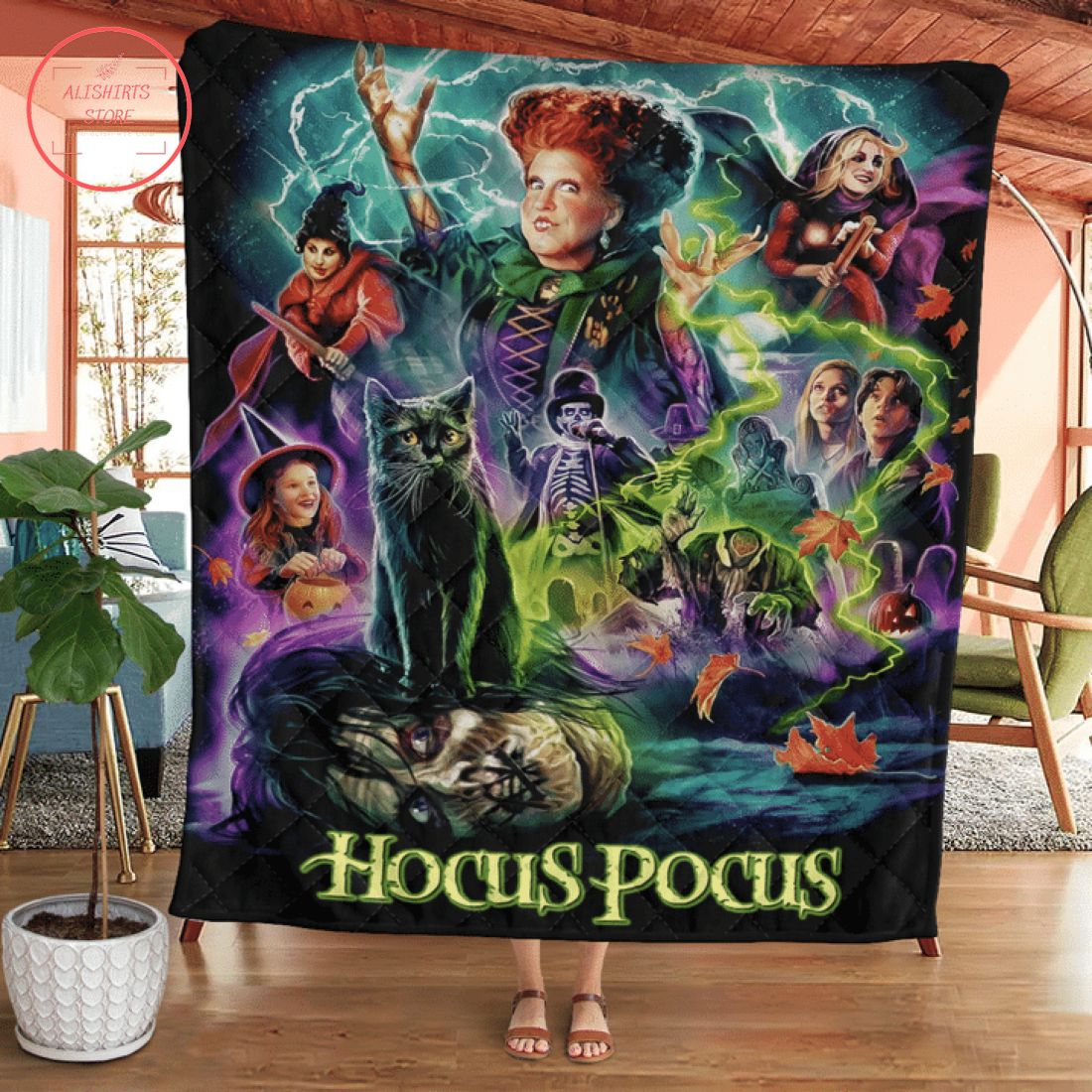 Hocus Pocus Halloween Fleece Blanket