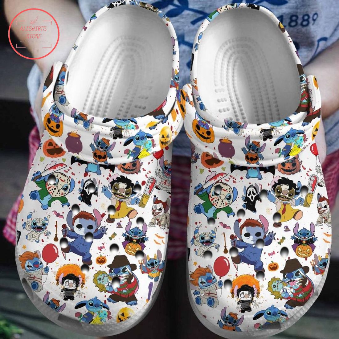 Horror Stitch Halloween Crocs Crocband Clog