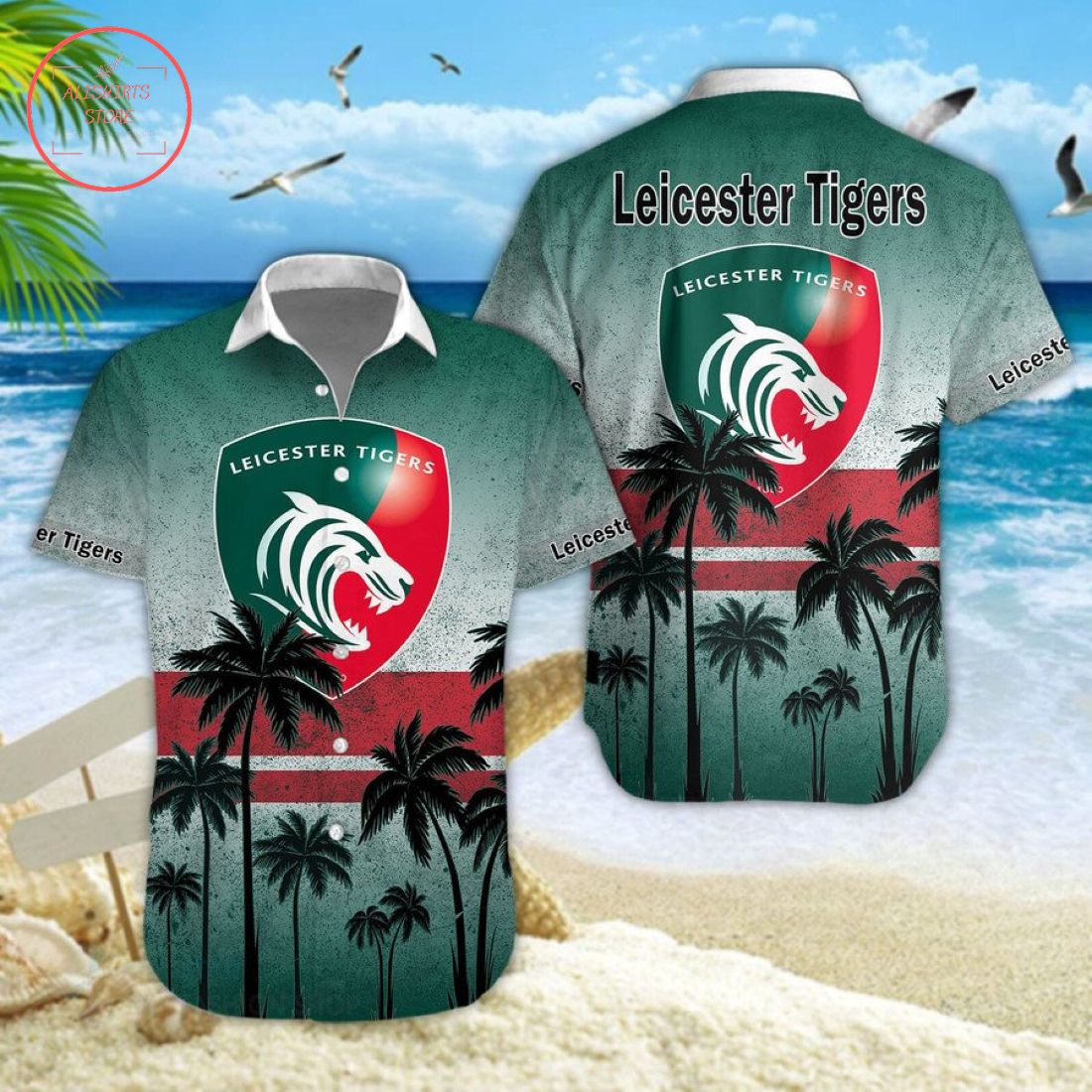 Leicester Tigers Hawaiian Shirt and Shorts