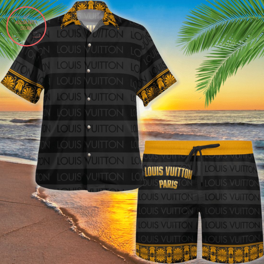 Louis Vuitton Paris Hawaiian Shirt and Shorts