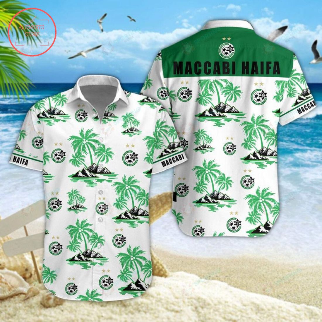 Maccabi Haifa FC Hawaiian Shirt and Shorts