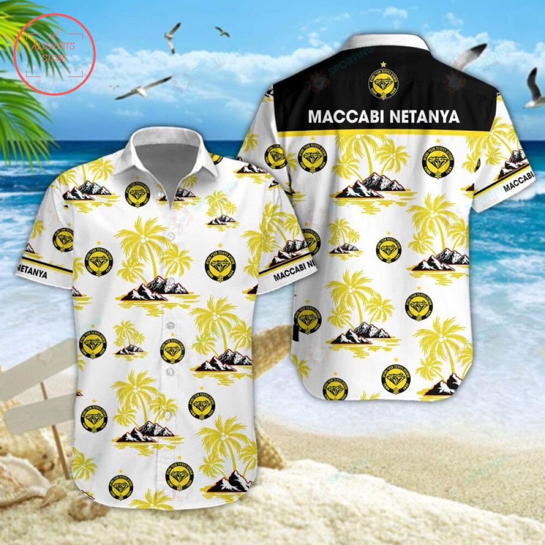 Maccabi Netanya FC Hawaiian Shirt and Shorts