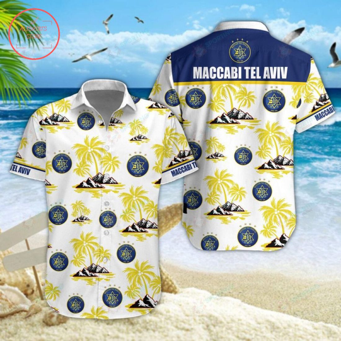 Maccabi Tel Aviv FC Hawaiian Shirt and Shorts