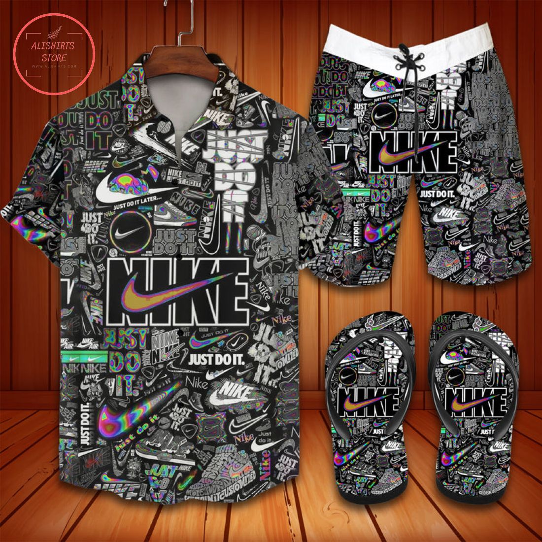 Nike Combo Sports Hawaii Shirt Shorts and Flip Flops