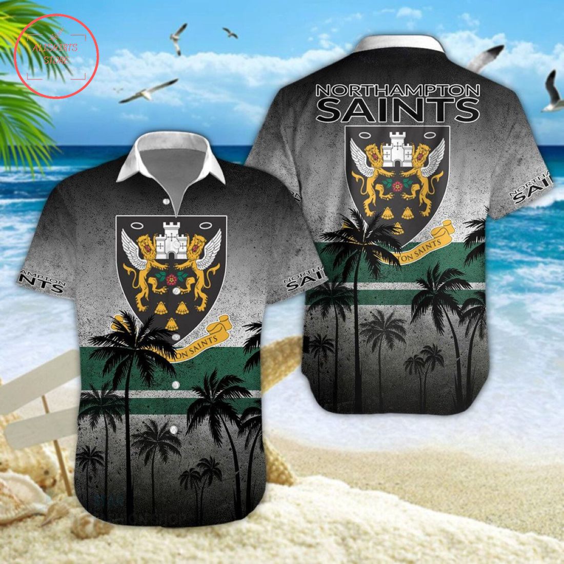 Northampton Saints Hawaiian Shirt and Shorts