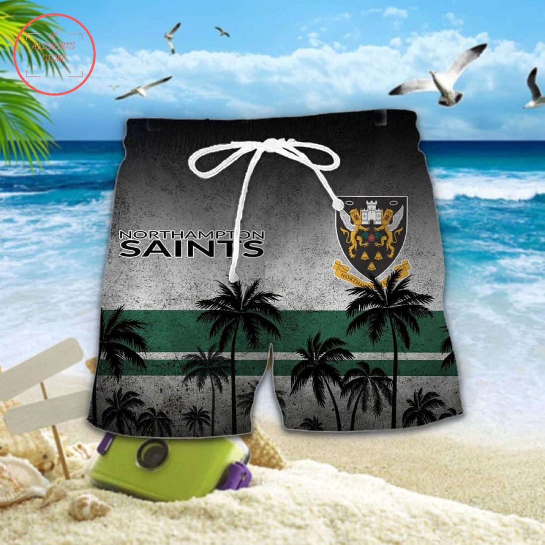 Northampton Saints Hawaiian Shirt and Shorts