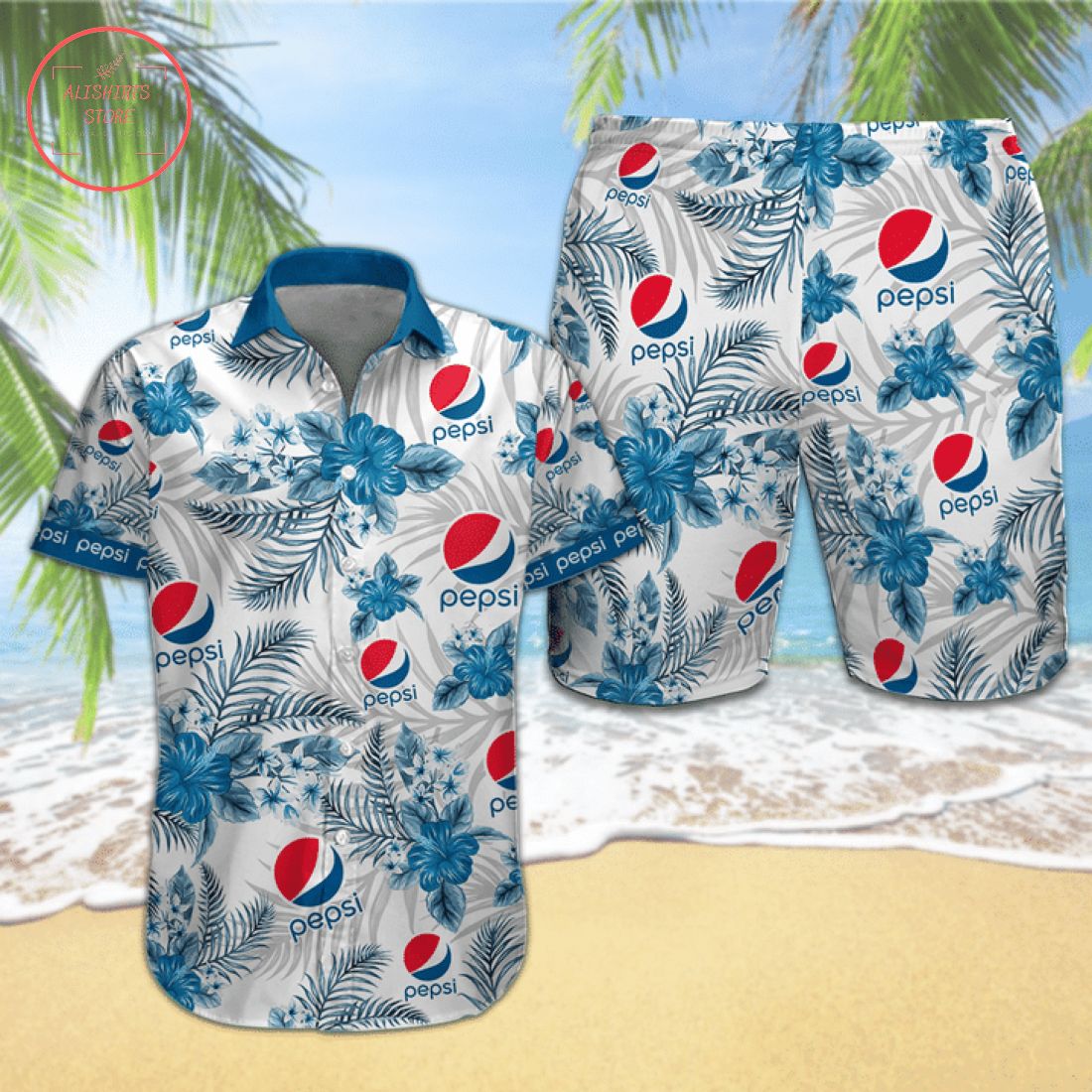 Pepsi Aloha Hawaiian Shirt and Shorts