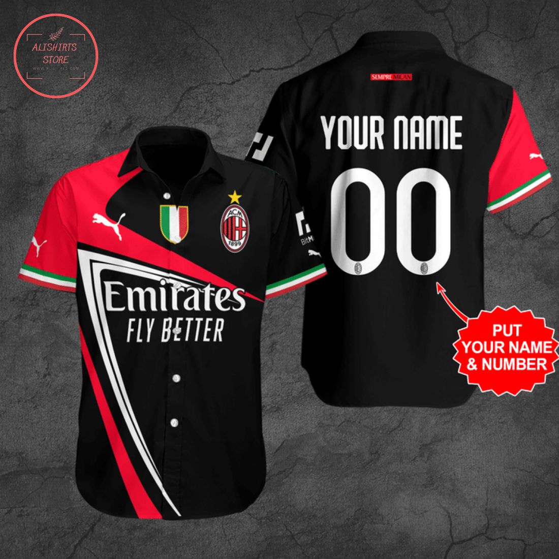 Personalized AC Milan Hawaiian Shirt