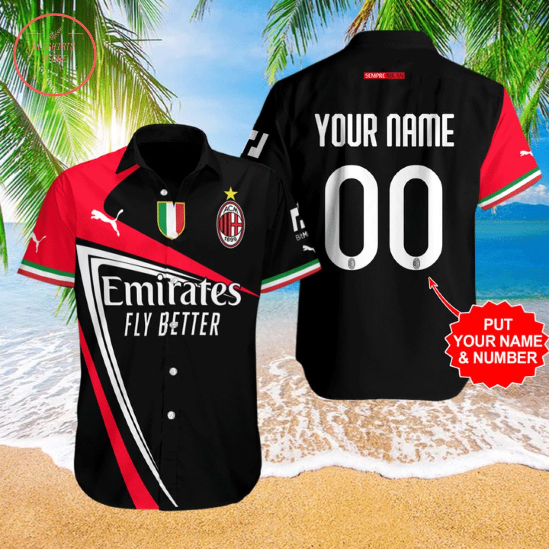 Personalized AC Milan Hawaiian Shirt