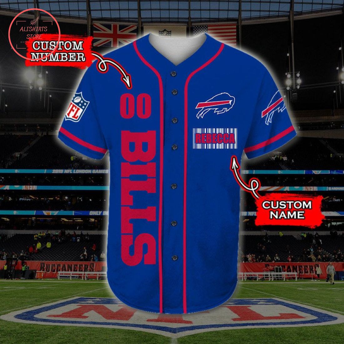 Personalized Buffalo Bills Monster Energy Baseball Jersey