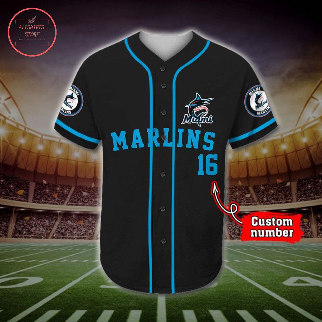 Personalized MLB Miami Marlins Baseball Jersey