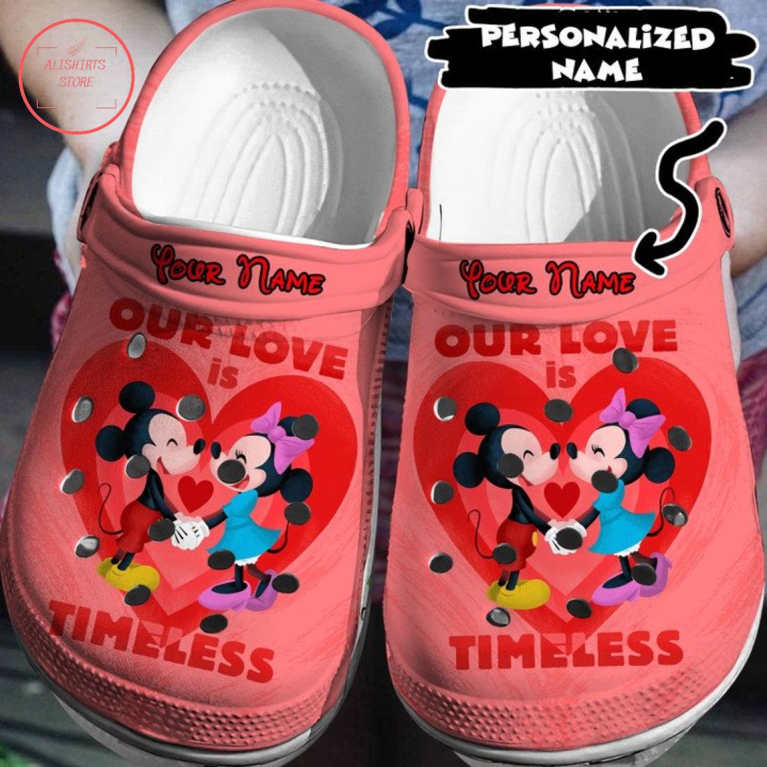 Personalized Mickey Love Minnie Crocs Crocband Clog