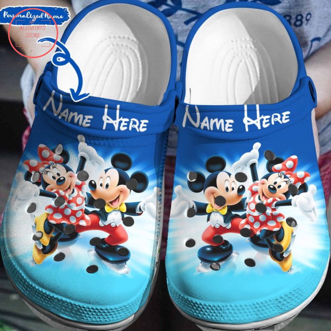 Personalized Mickey and Minnie Crocs Crocband