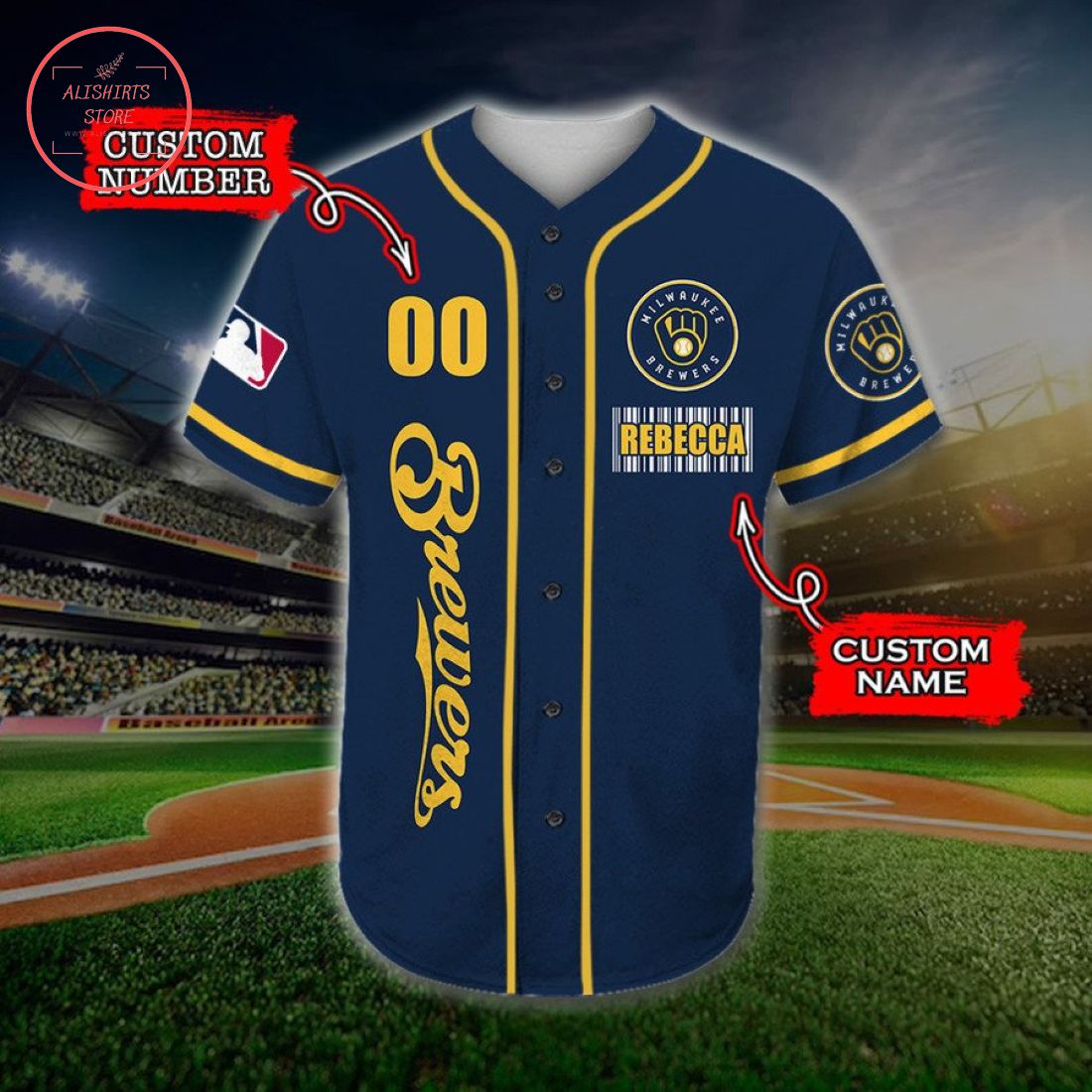 Personalized Milwaukee Brewers Monster Energy Baseball Jersey