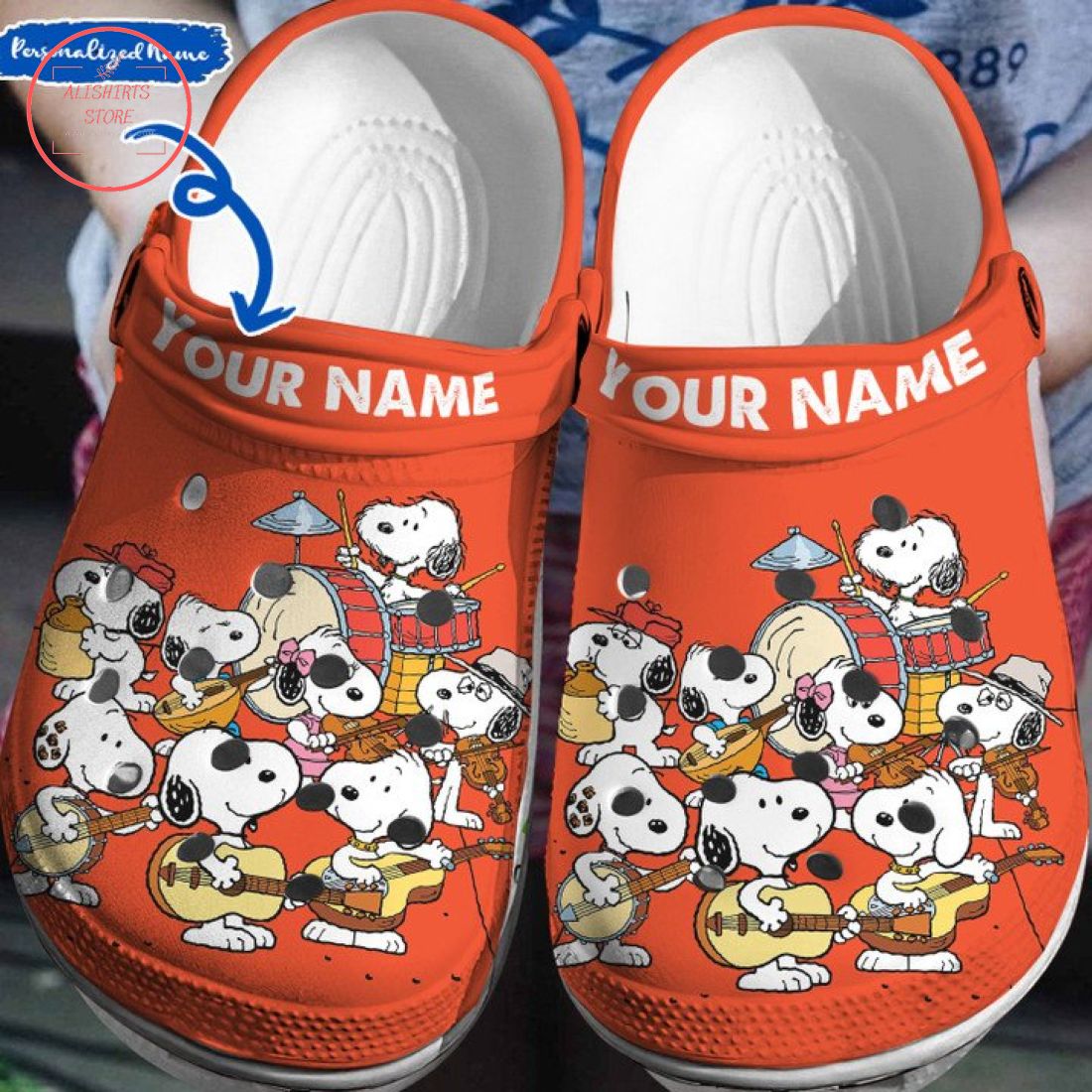 Personalized Snoopy Siblings Crocs Crocband