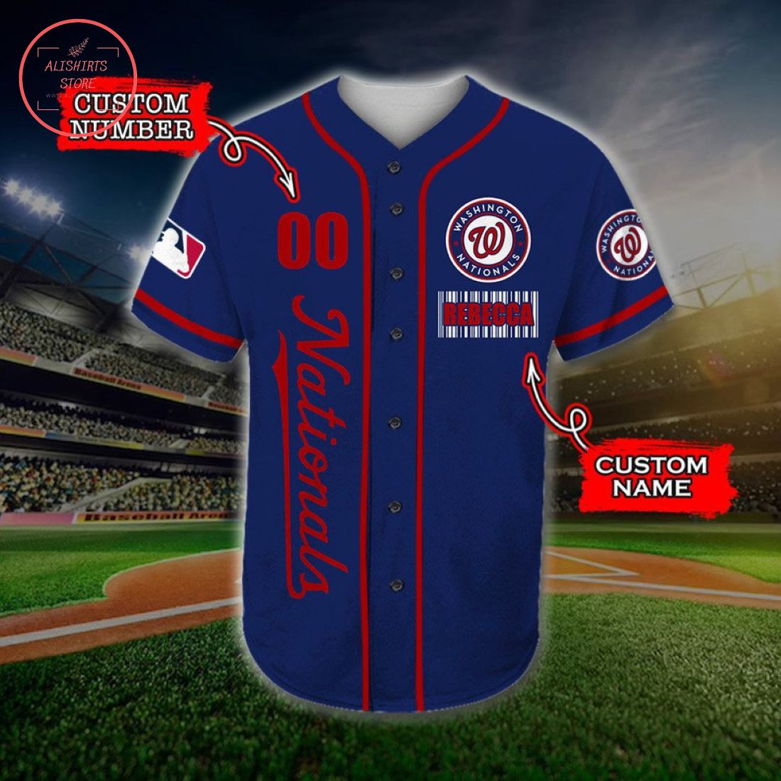 Personalized Washington Nationals Monster Energy Baseball Jersey