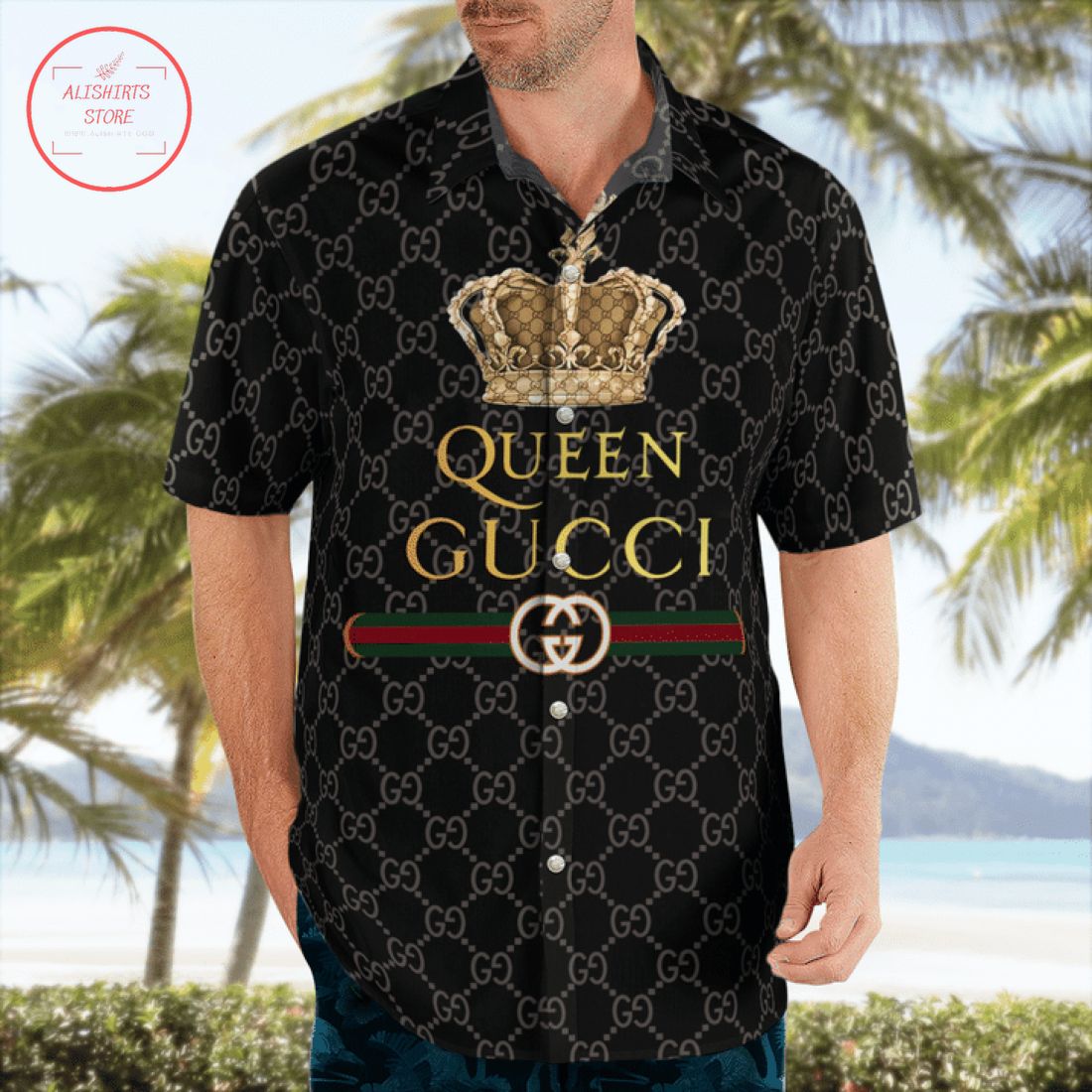 Queen Gucci Hawaiian Shirt and Shorts