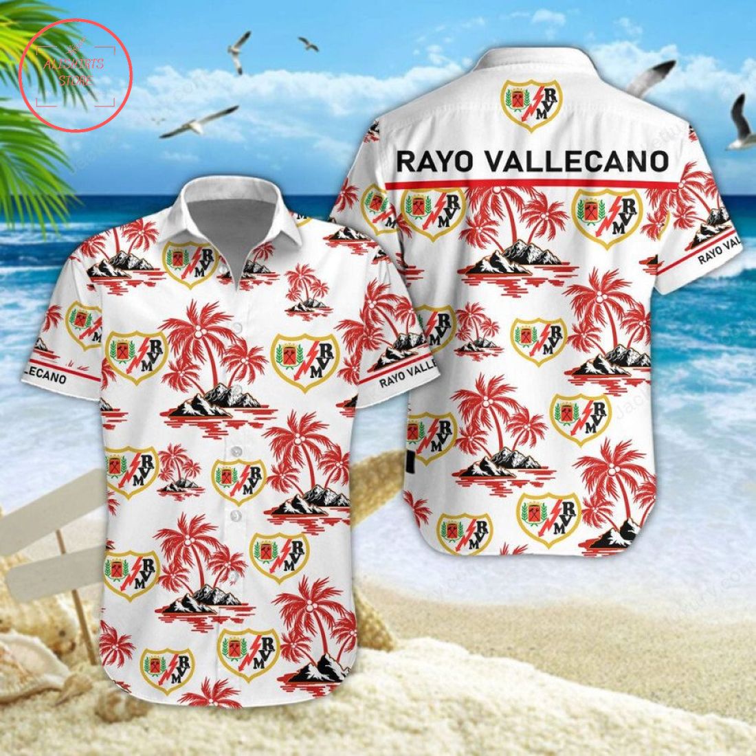 Rayo Vallecano Hawaiian Shirt and Shorts