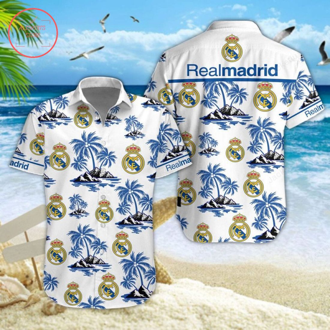 Real Madrid C.F Hawaiian Shirt and Shorts
