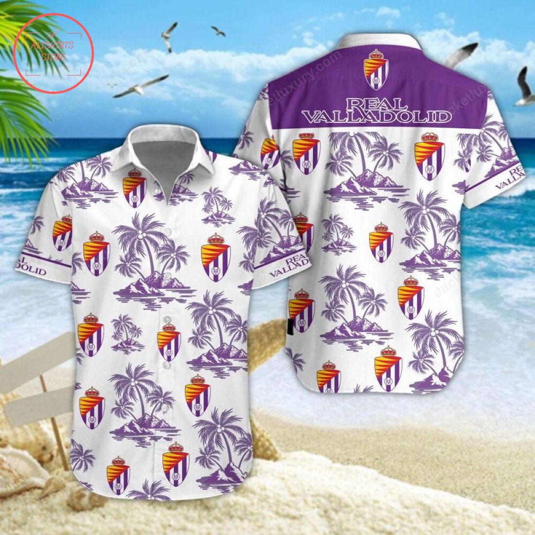 Real Valladolid Hawaiian Shirt and Shorts