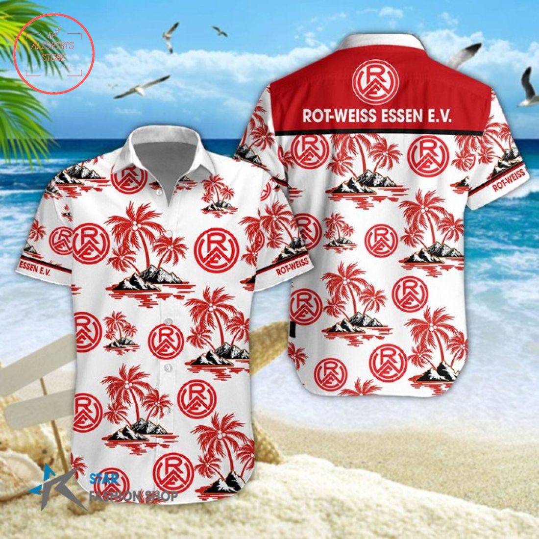 Rot-Weiss Essen Hawaiian Shirt and Beach Shorts