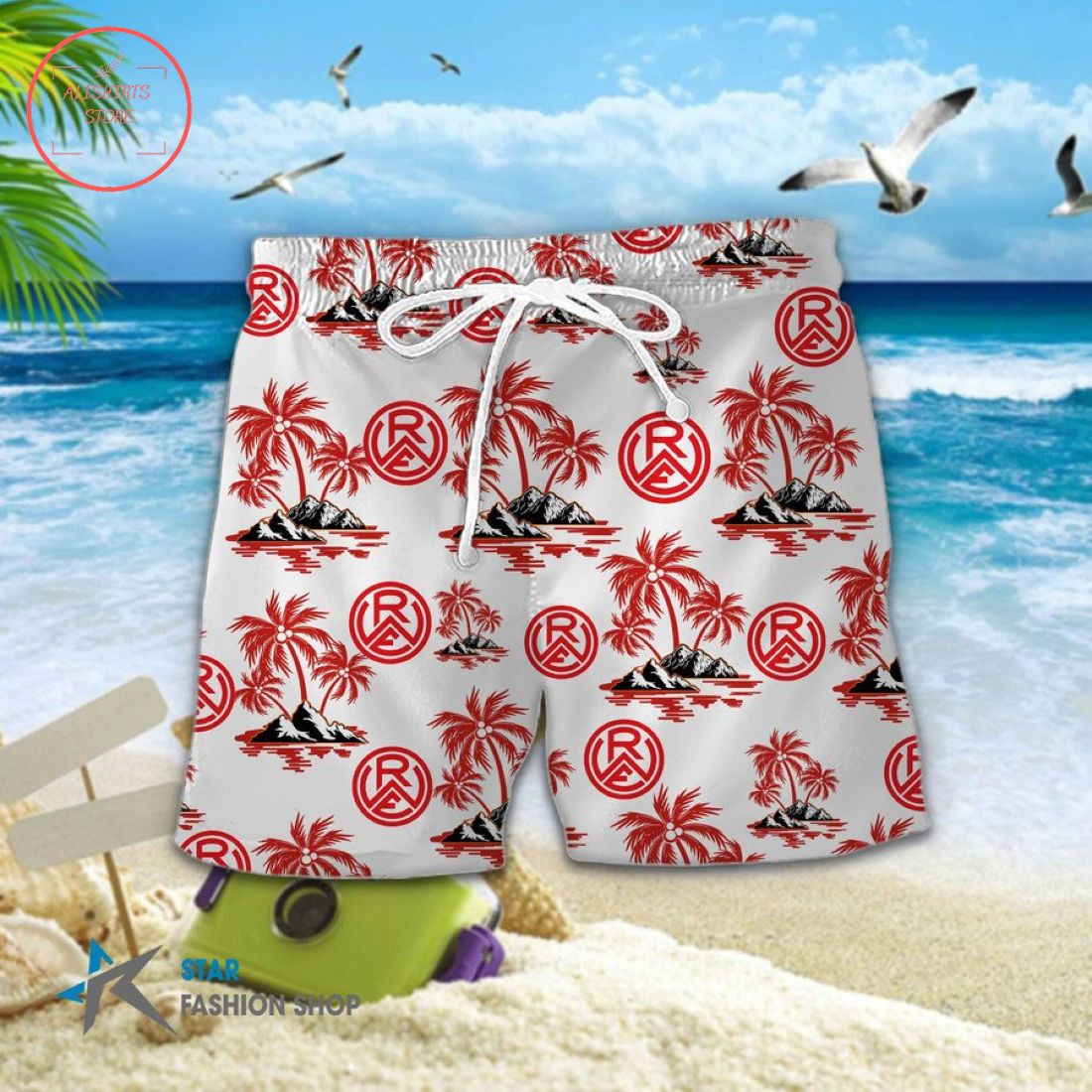 Rot-Weiss Essen Hawaiian Shirt and Beach Shorts