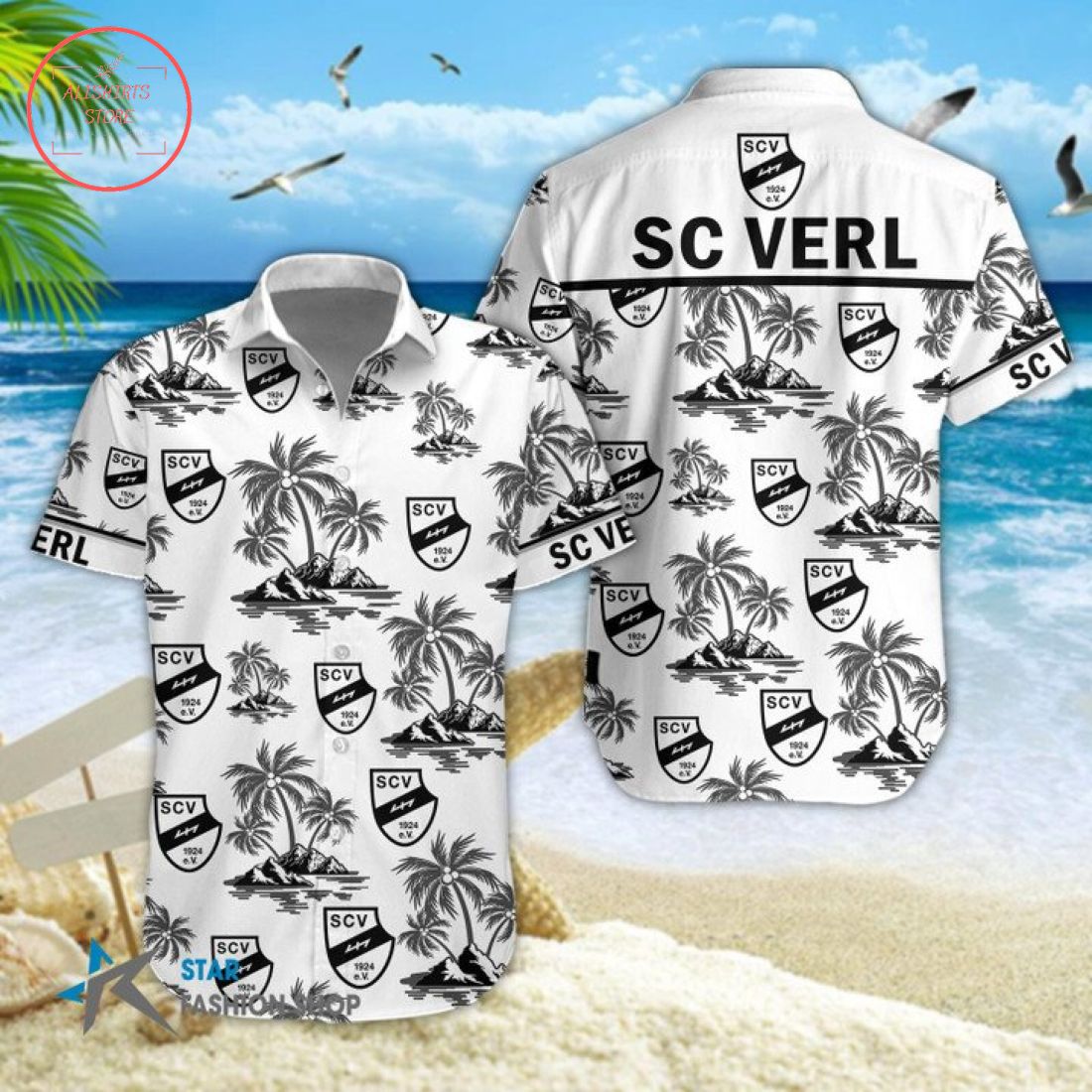 SC Verl Hawaiian Shirt and Beach Shorts