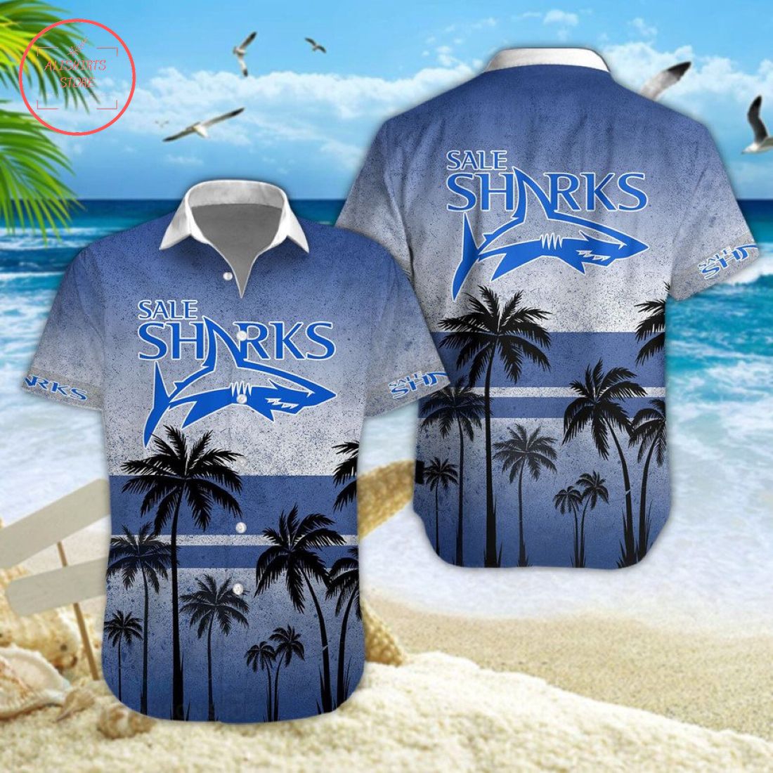 Sale Sharks Hawaiian Shirt and Shorts