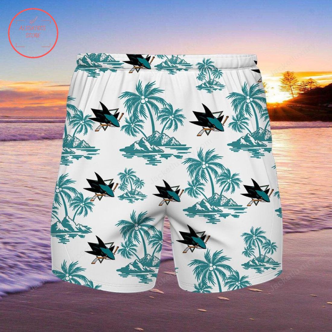 San Jose Sharks Hawaiian Shirt and Shorts