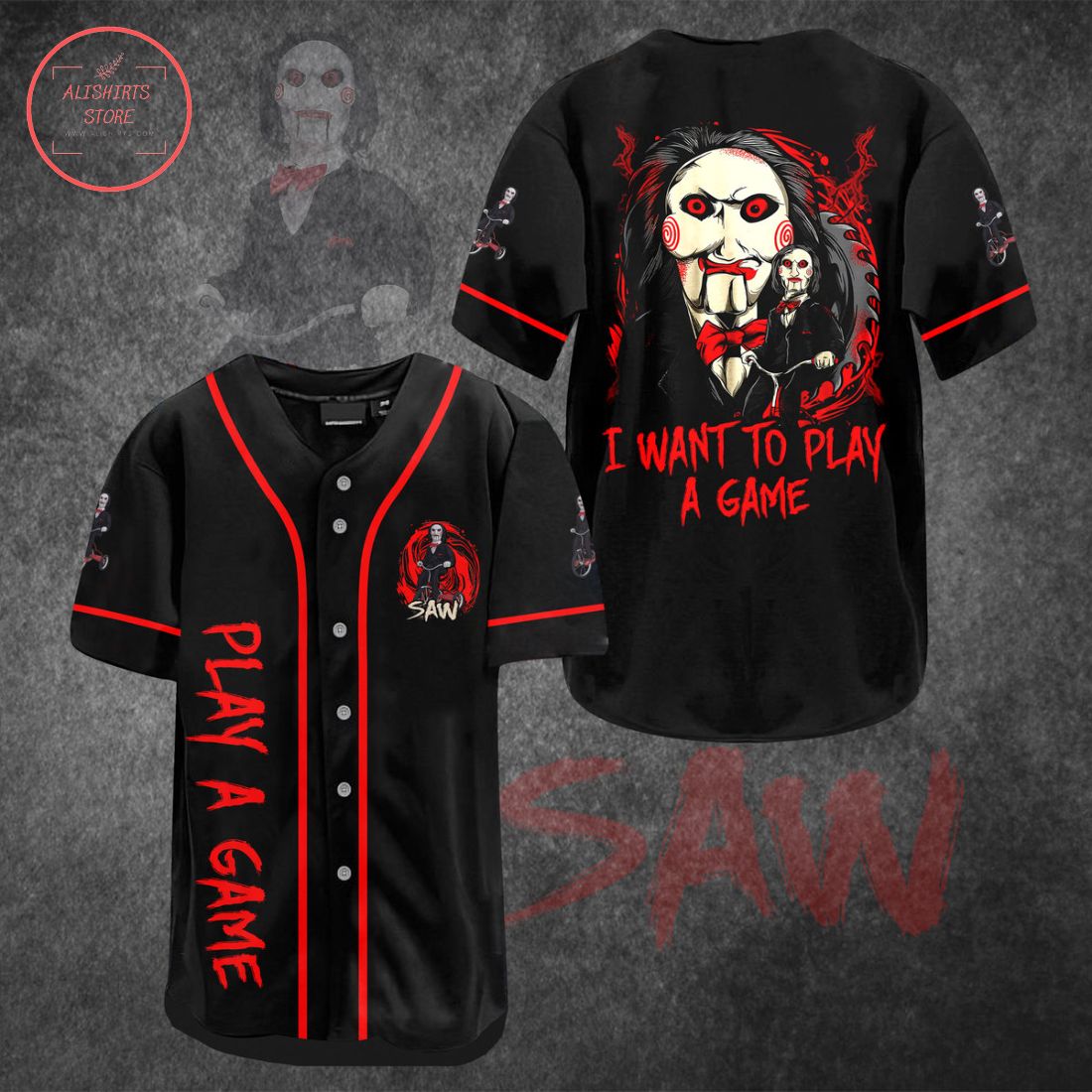 Saw I Want To Play A Game Halloween Baseball Jersey