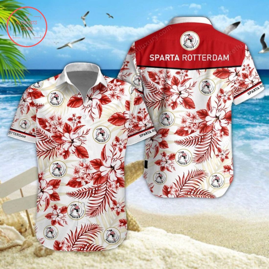 Sparta Rotterdam Hawaiian Shirt and Shorts