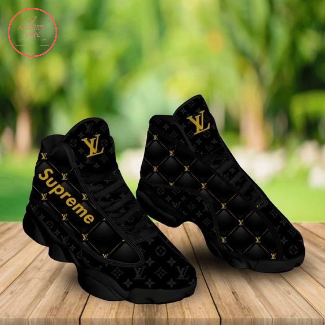 Supreme LV Black Air Jordan 13 Sneakers