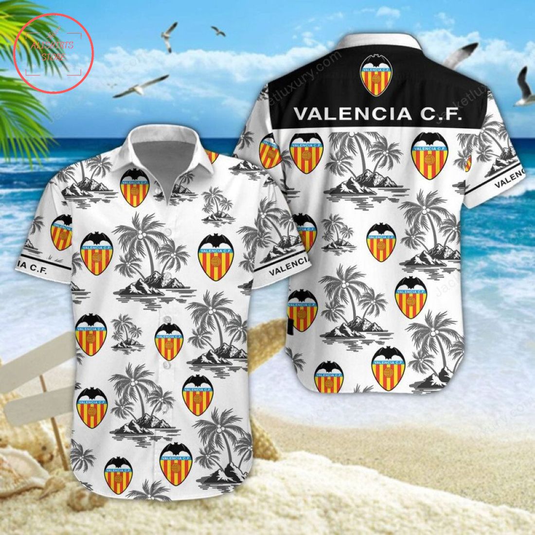 Valencia CF Hawaiian Shirt and Shorts