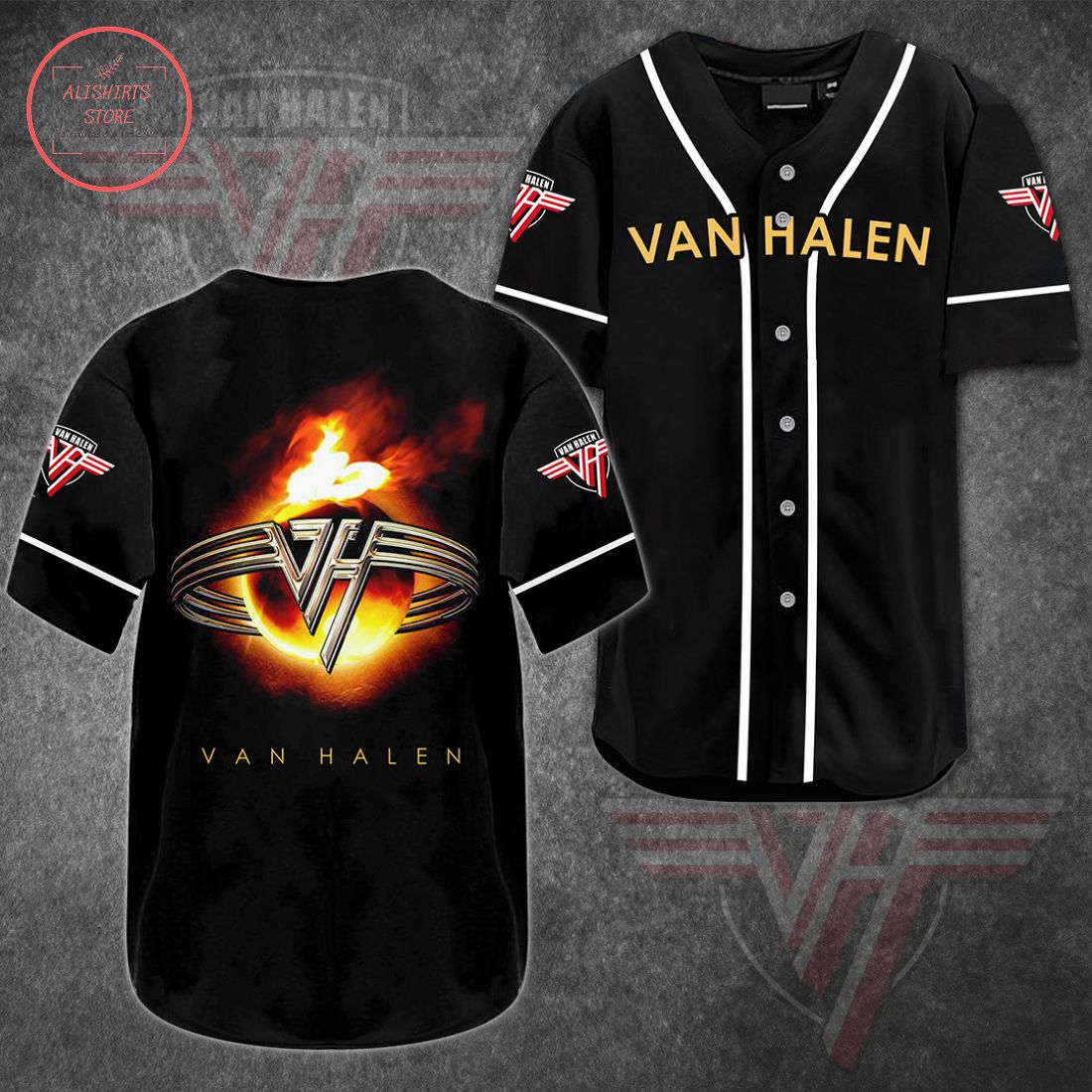 Van Halen Fire Baseball Jersey