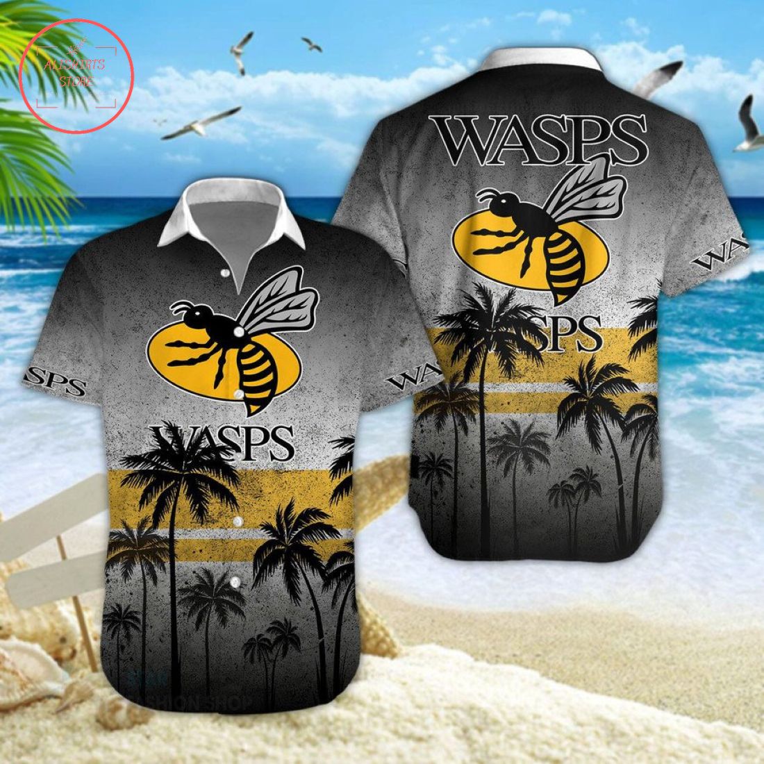 Wasps RFC Hawaiian Shirt and Shorts