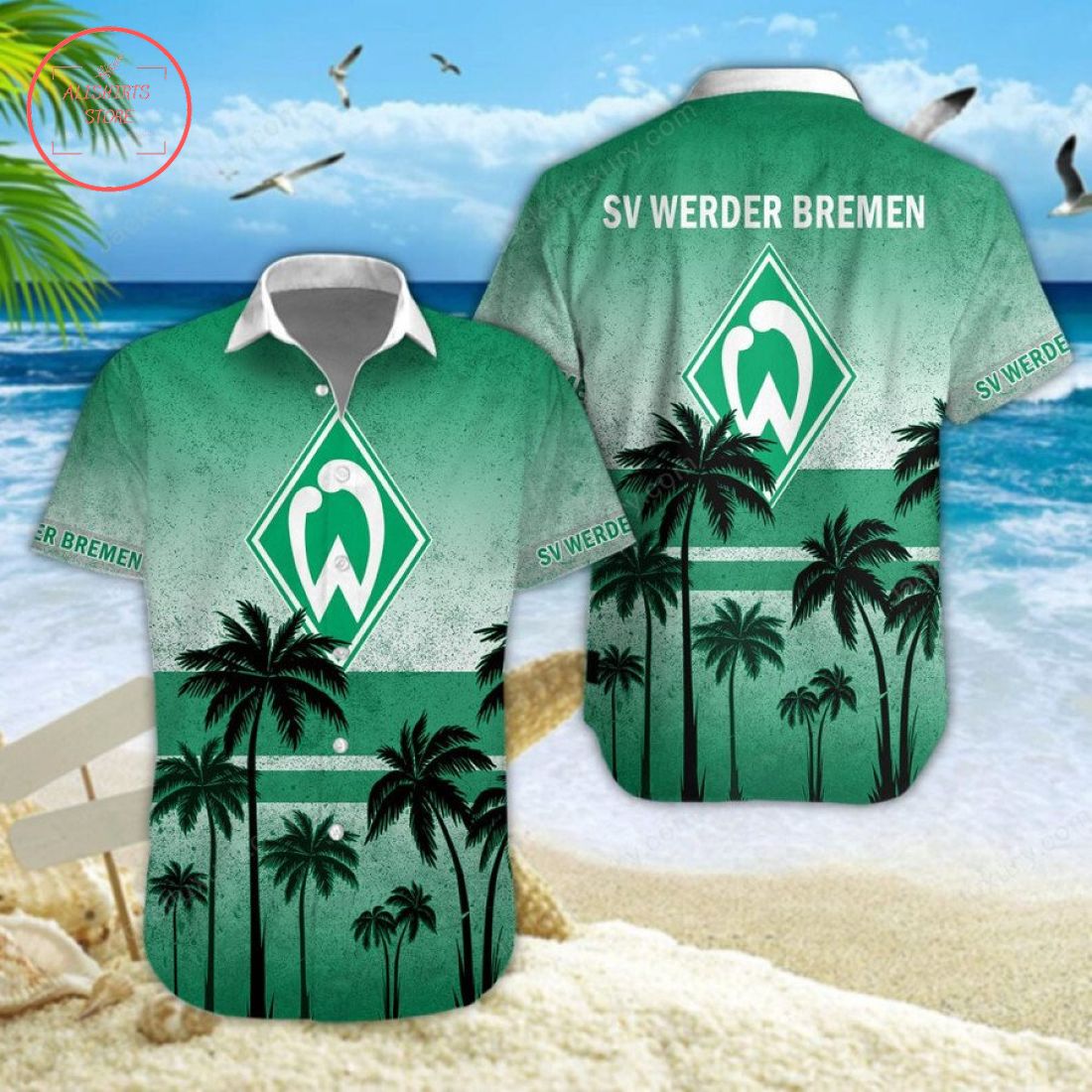 Werder Bremen Palm Hawaiian Shirt and Shorts