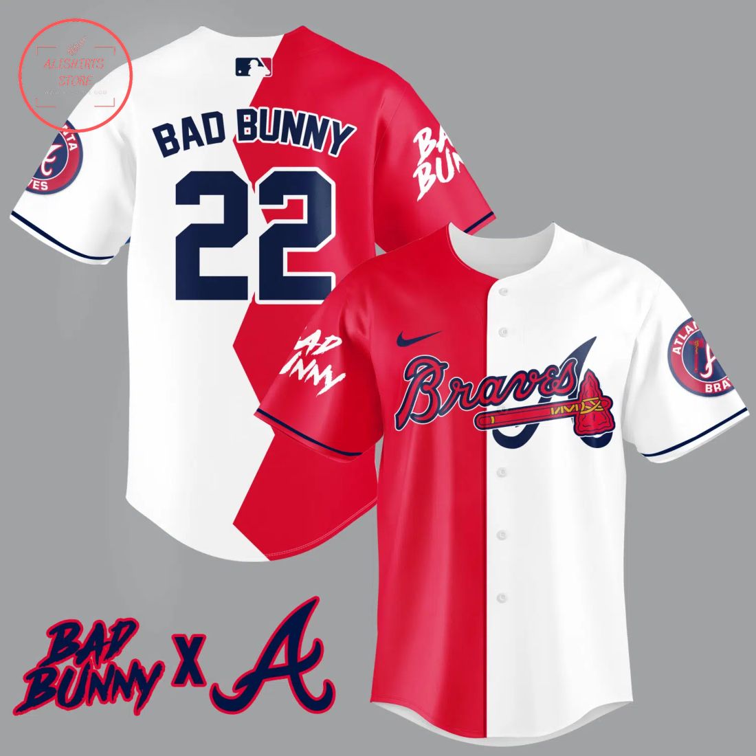 Bad Bunny Atlanta Braves Baseball Jersey