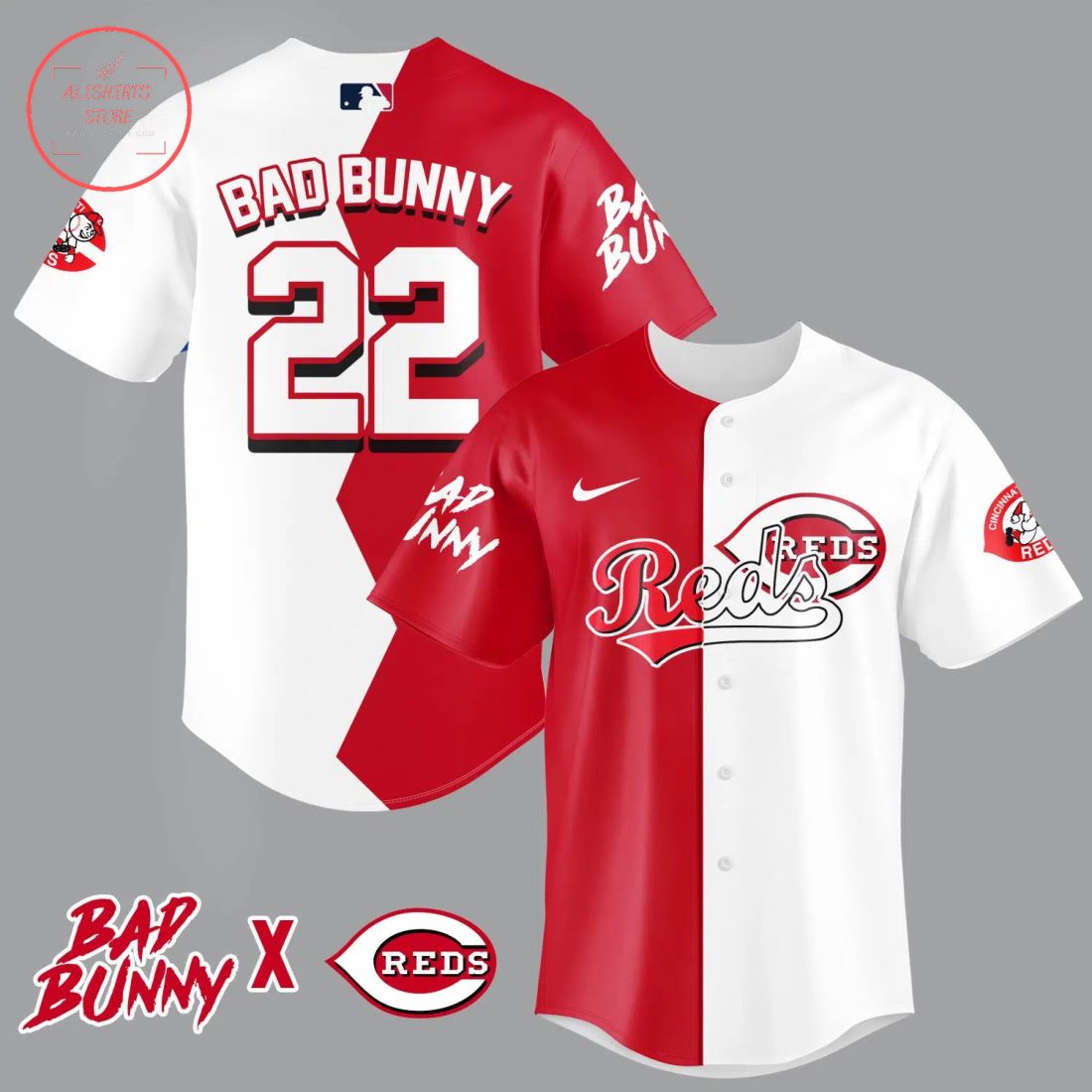 Bad Bunny Cincinnati Reds Baseball Jersey