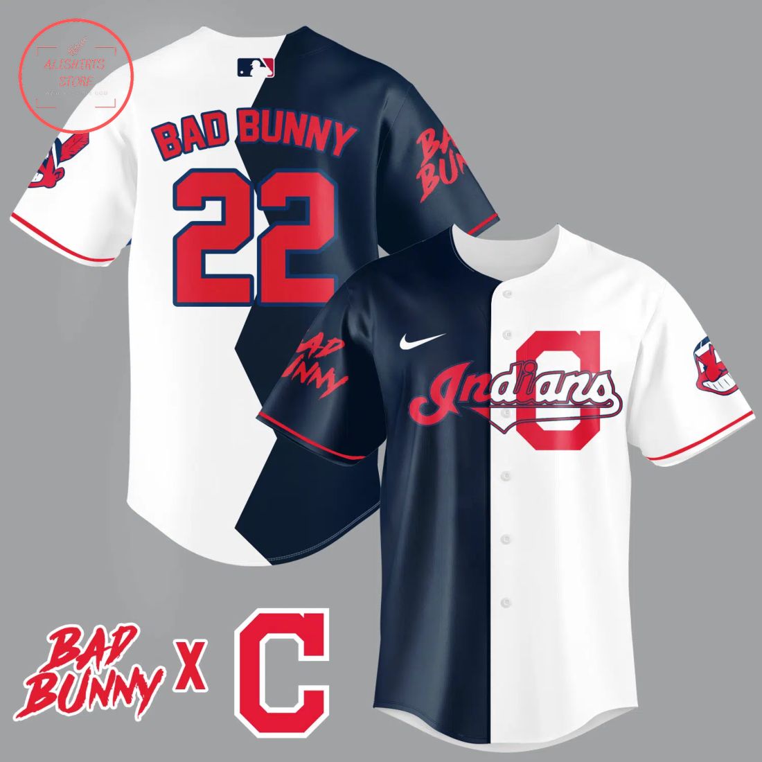 Bad Bunny Cleveland Indians Baseball Jersey