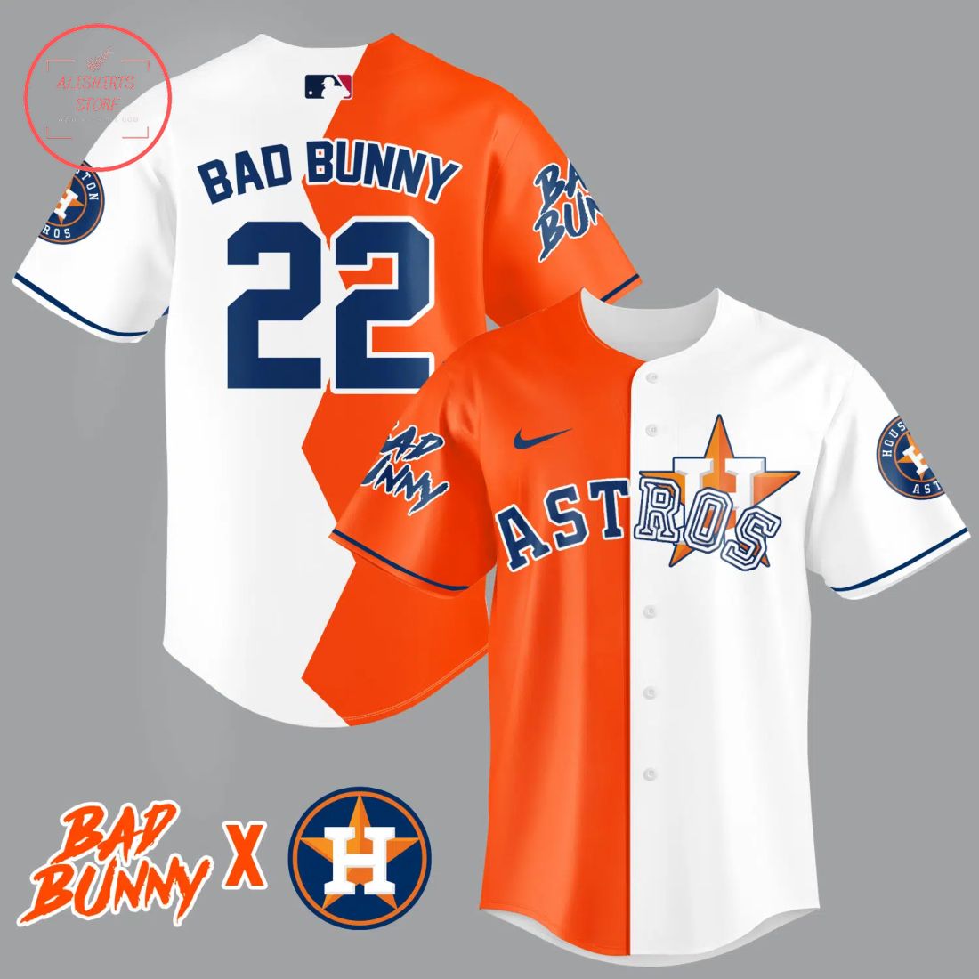 Bad Bunny Houston Astros Baseball Jersey