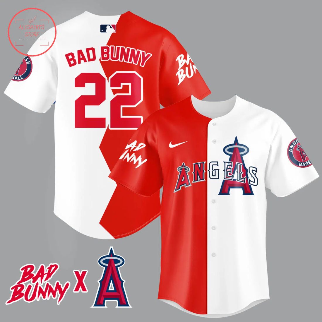 Bad Bunny Los Angeles Angels Baseball Jersey