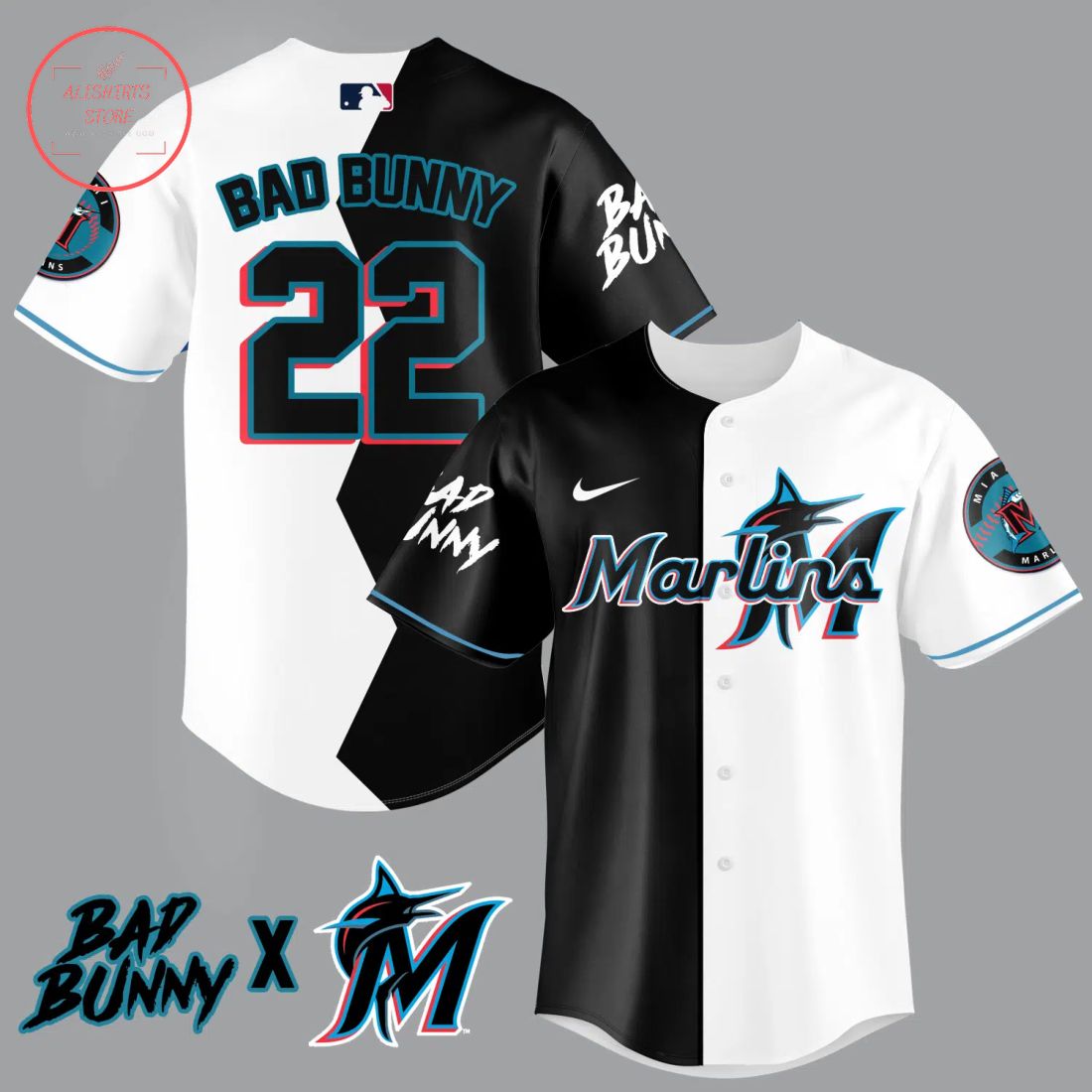 Bad Bunny Miami Marlins Baseball Jersey