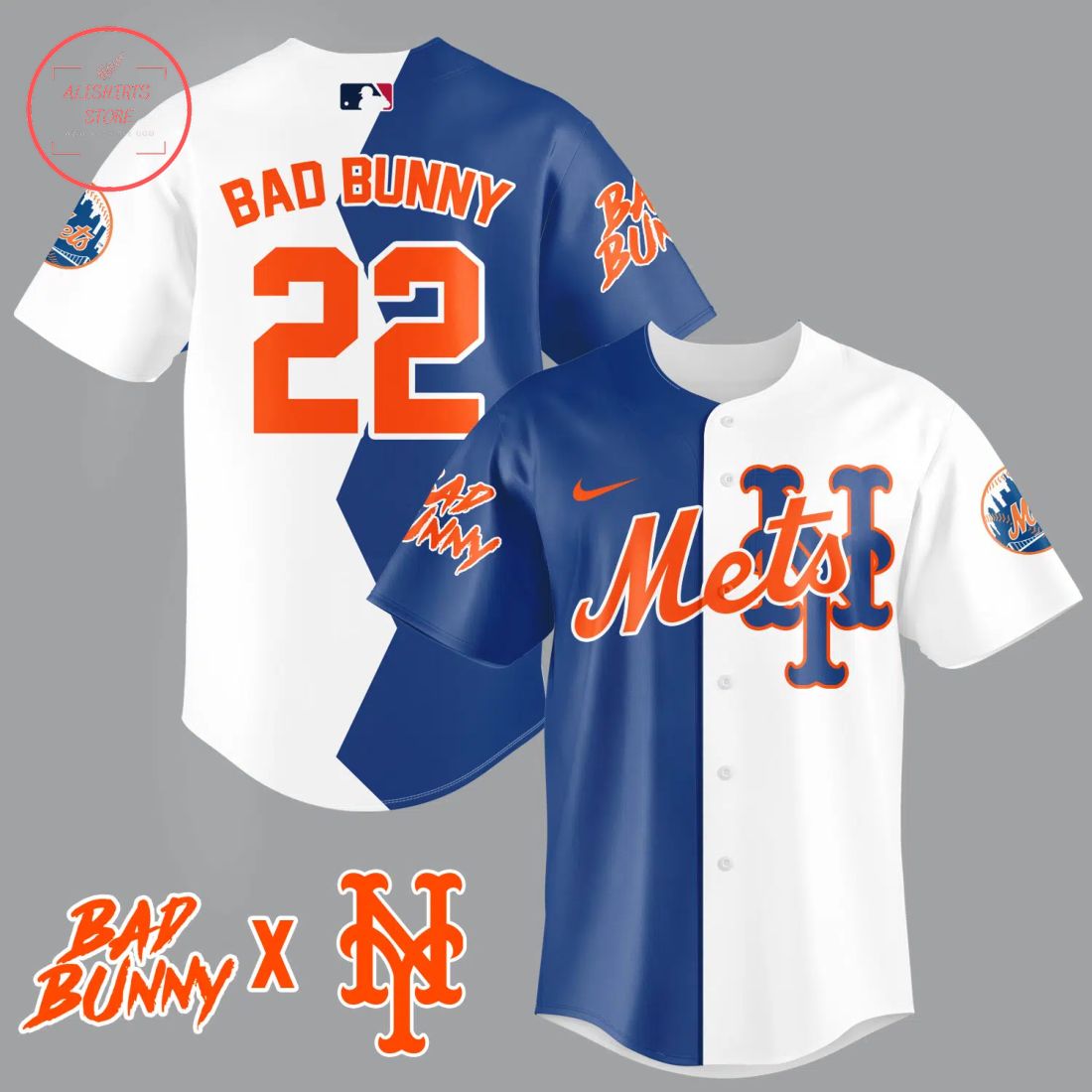 Bad Bunny New York Mets Baseball Jersey